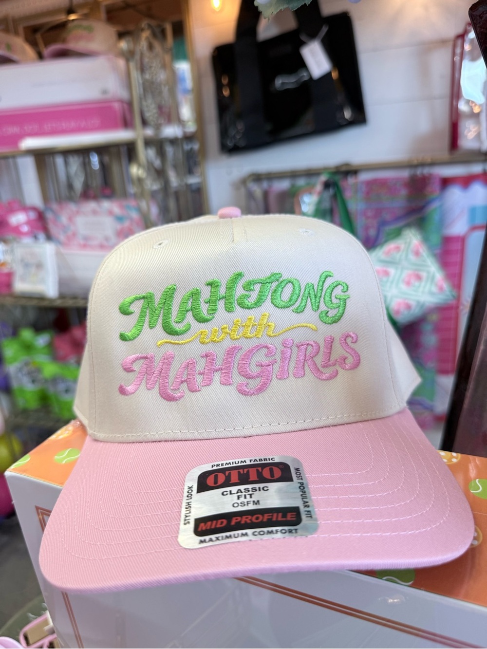 OTTO Cream & Pink "Mahjong with Mahgirls" Hat